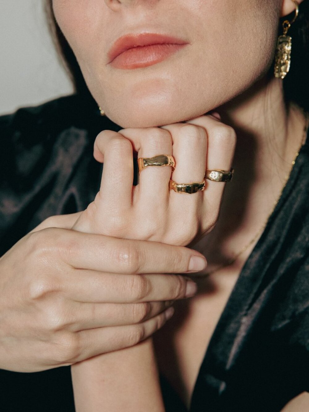 Organic Band Ring, Handmade Minimal Jewelry, Sculptural Gold Plated Design, US S